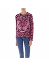 Alberta Ferretti Leo Pattern Wool Jacquard Sweater In Pink
