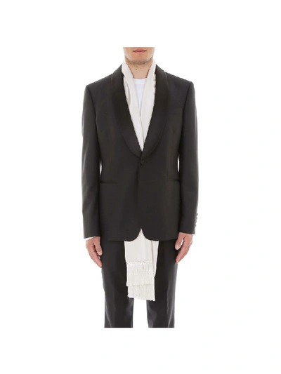 Alexander Mcqueen Wool Smoking Blazer In Black