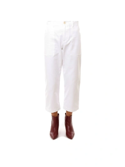 Jejia Cropped High-waist Trousers In White