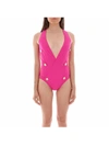 Balmain Buttoned Swimsuit In Pink