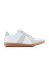 Maison Margiela White Sneakers With Smooth And Textured Accents In Multi