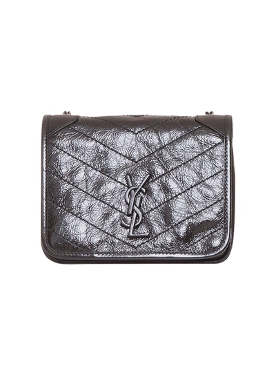 Saint Laurent Niki Chain Wallet In Crinkled Vintage Leather