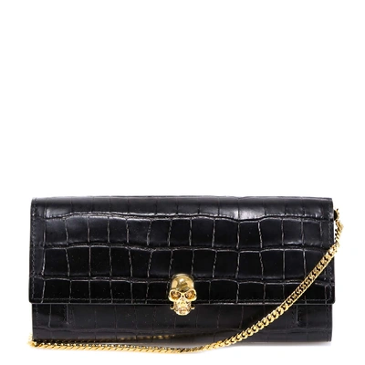 Alexander Mcqueen Continental Skull Wallet Wallet Bag In Black