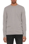 Allsaints Brace Long Sleeve Crewneck T-shirt In Flint Grey