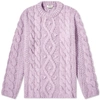 Acne Studios Cable Knit Sweater Lilac Melange In Purple