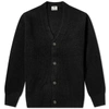 Acne Studios Black Melange Ribbed Cardigan In Black