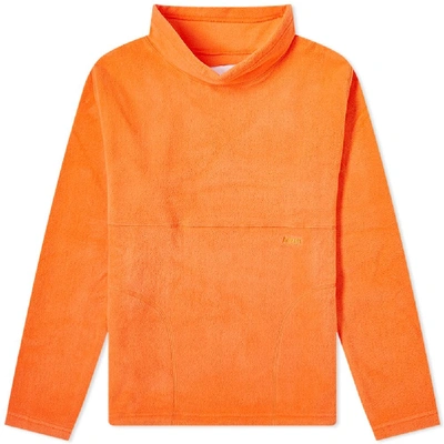 Adsum Mock Neck Fleece Sweat In Orange