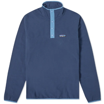 Patagonia Micro-d Snap Sweat In Blue