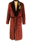 ETRO PAISLEY EMBROIDERED BELTED COAT