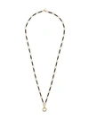 FOUNDRAE 18KT YELLOW GOLD ONYX ELEMENT LINK CHAIN NECKLACE