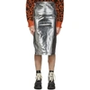 MCQ BY ALEXANDER MCQUEEN MCQ ALEXANDER MCQUEEN SILVER MCQ SWALLOW METALLIC KICK BACK SKIRT