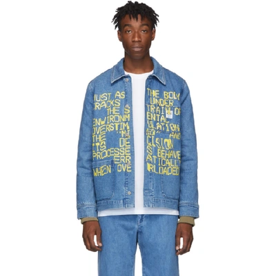 Apc X Brain Dead Imhotep Denim Jacket With Zip-out Liner In Blue