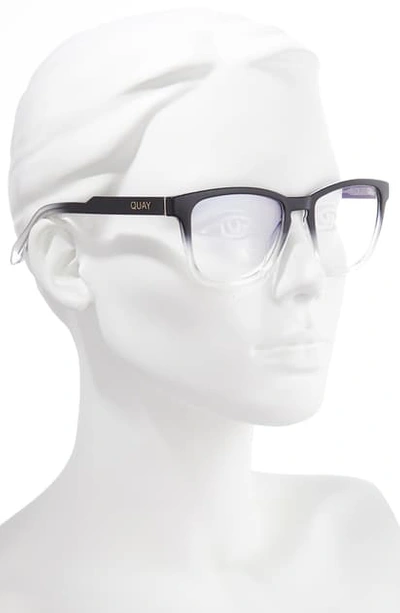 Quay Hardwire 50mm Blue Light Blocking Optical Glasses - Black Clear/ Clear Blue Light