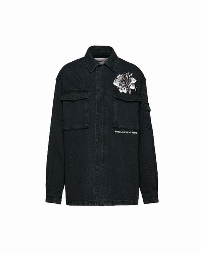 Valentino Denim Jacket With Embroidered Undercover Patch In Multi