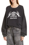 R13 BEARHEAD CREST GRAPHIC SWEATSHIRT,R13W3984-09