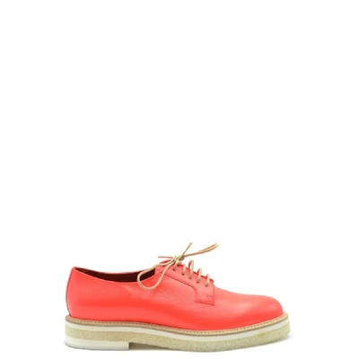 Santoni Women's Orange Leather Lace-up Shoes