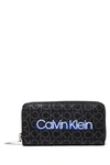 CALVIN KLEIN BLACK POLYURETHANE WALLET,K60K605680001