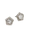 SHANA GULATI Amer Sterling Silver, Sliced Raw Diamond & Champagne Pavé Diamond Stud Earrings