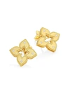 Roberto Coin 18k Yellow Gold Petite Venetian Princess Diamond Quatrefoil Stud Earrings