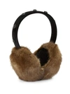 Glamourpuss Embellished Mink Fur Earmuffs In Brown