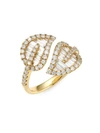 Anita Ko Women's Medium 18k Yellow Gold & Baguette Leaf Diamond Ring