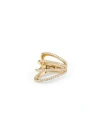 EF COLLECTION 14K Yellow Gold & Diamond Cage Single Ear Cuff (Right)