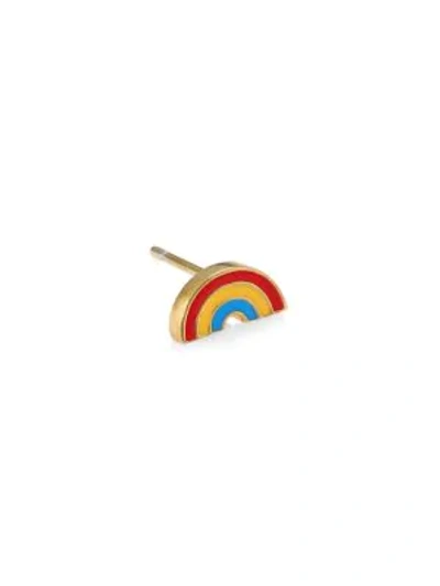 Judith Leiber Women's 14k Goldplated Sterling Silver & Enamel Rainbow Single Stud Earring In Gold Mutli