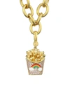 JUDITH LEIBER 14K GOLDPLATED STERLING SILVER & ENAMEL RAINBOW FRENCH FRY CHARM,400011809318