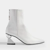 Yuul Yie Amoeba Glam Heel Boots In White Smooth Leather