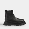 BURBERRY Guideport Platform Ankle Boots in Black Calf Leather