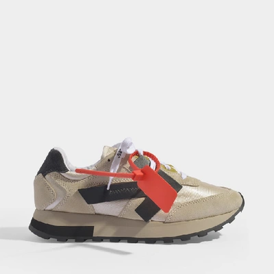 Off-white Hg Runner Sneakers In  And Black Leather And Polyamide In Beige