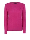 Polo Ralph Lauren Cable Knit Merino Cashmere Sweater In Pink