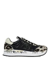 Premiata Conny Leopard Print Sneakers In Black
