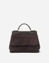 DOLCE & GABBANA MEDIUM SICILY SOFT BAG IN CALFSKIN AND SPLIT-GRAIN LEATHER