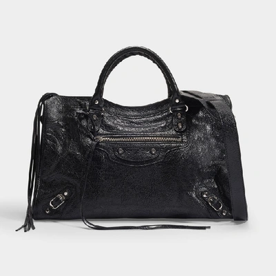 Balenciaga City Classic Bag In Black Leather