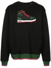 Mostly Heard Rarely Seen 8-bit Red Sneak Sweatshirt In Black
