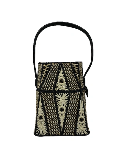 Meli Melo Gitana Raffia Straw Complex Top Handle Bag For Women