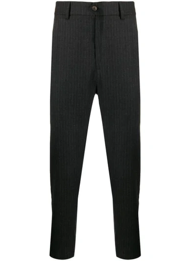 Société Anonyme Tapered Pinstripe Trousers In Black