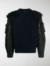 PRADA CABLÉ WOOL AND NYLON INSERTS JUMPER,14506907