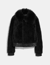 COACH SHORT SHEARLING JACKET,78988 BLK 6