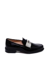 Tod's Contrast Penny Bar Loafers In Black