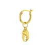 True Rocks 18 Carat Gold Plated Crab Claw Earring On Gold Hoop