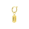 TRUE ROCKS 18 CARAT GOLD PLATED RAZORBLADE EARRING ON GOLD HOOP