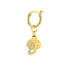 True Rocks 18 Carat Gold Plated 2tone Skull Earring On Gold Hoop