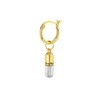 True Rocks 18kt Gold Plated & Sterling Silver 2-tone Mini Pill Charm On Gold Hoop In Gold