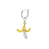 TRUE ROCKS 18 Carat Gold Plated 2Tone Banana Earring On Silver Hoop