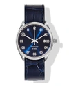 TOM FORD N.002 40MM ROUND LEATHER WATCH, BLUE,PROD226360011