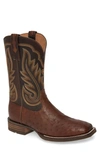 Ariat Promoter Cowboy Boot In Matte Brown Full Quill Ostrich