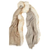 AMA PURE SAND FUR-TRIMMED WOOL SCARF,3636132