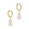 ANNI LU DIAMONDS AND PEARLS 18KT GOLD-PLATED HOOP EARRINGS,3167700